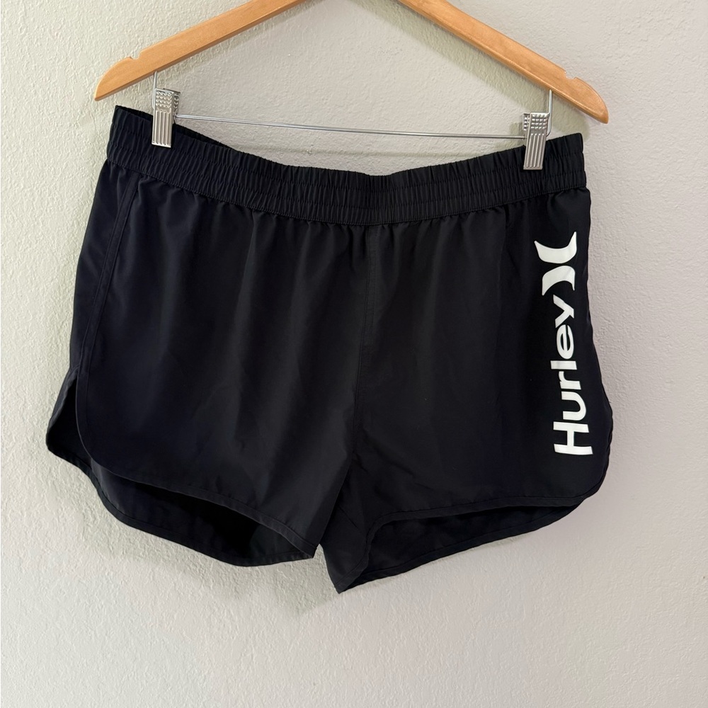 Hurley Black Logo Athletic Shorts Size M